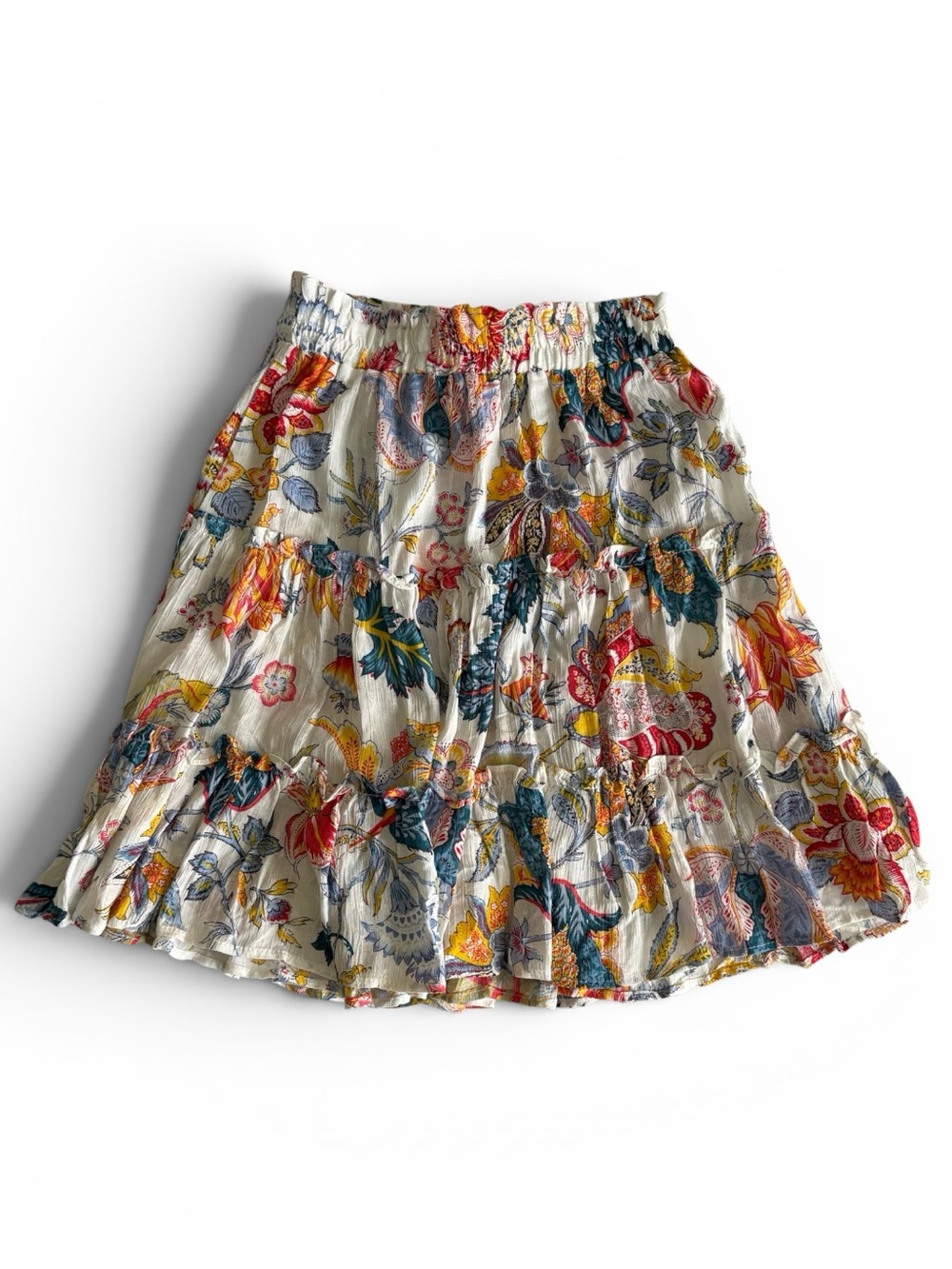 Cynthia Rowley Floral Tiered Rayon Mini Skirt Size XS